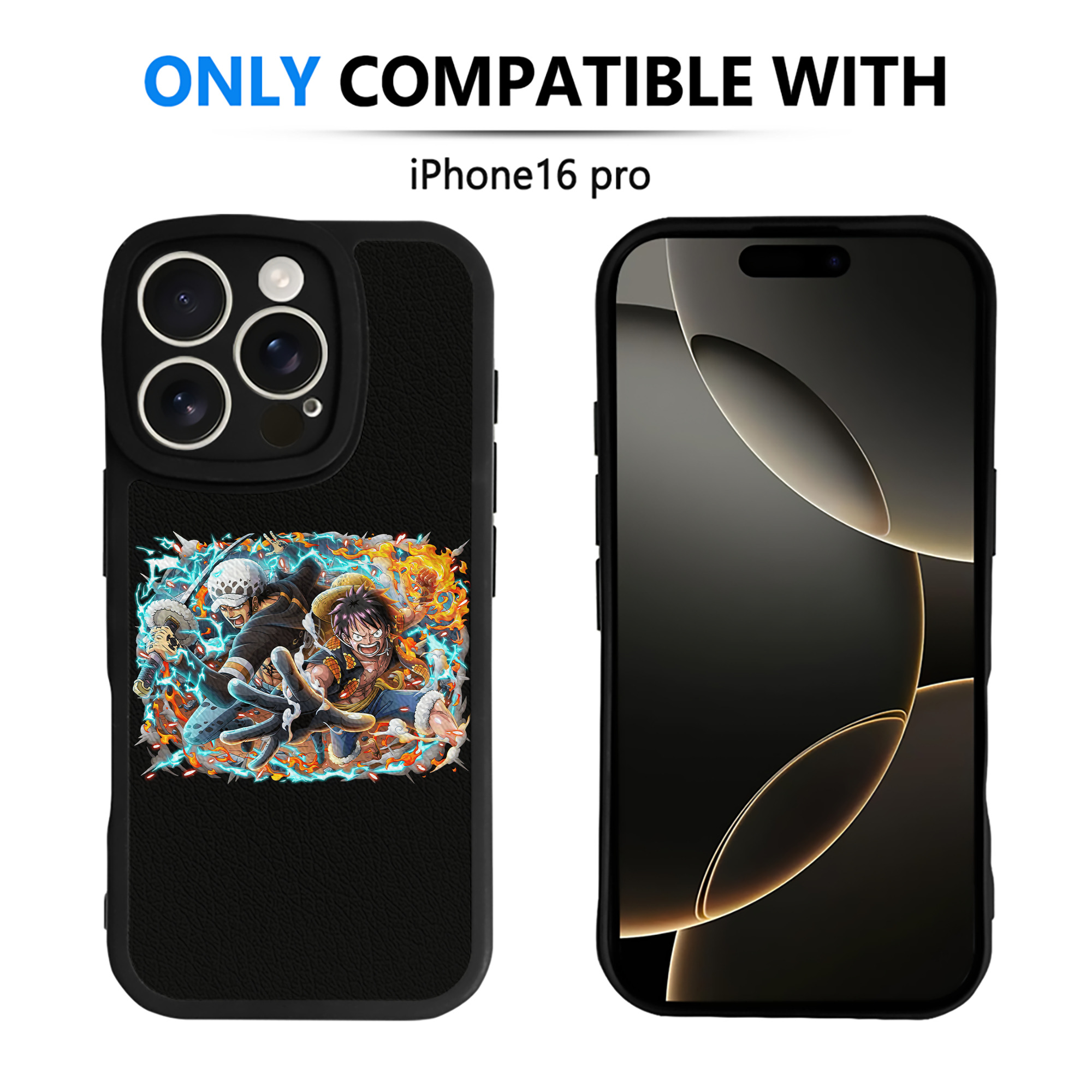 （画像用） ワンピース モンキー・D・ルフィ ONE PIECE Monkey D. Luffy 【iPhone 16シリーズ対応】シリコンスマホケース（レザー調） 材質：シリコン